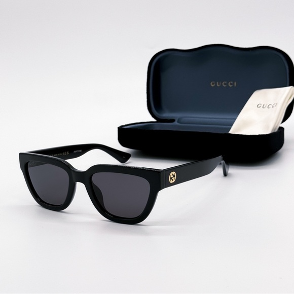 NEW GUCCI GG1578S 001 CAT EYE BLACK GREY WOMEN SUNGLASSES GUCCI - Picture 2 of 12